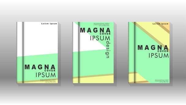 Cover-Buch-Konzept abstrakter geometrischer Hintergrund mit einer Kombination von Farben und Formen - Vektor, Bild