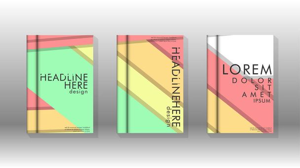 Livre de couverture concept abstrait fond géométrique avec une combinaison de couleurs et de formes
 - Vecteur, image