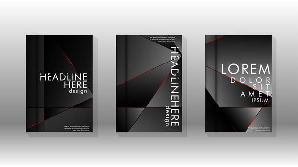 The background of the cover design pattern. Red triangle line. Vector front page font - Vector, Image