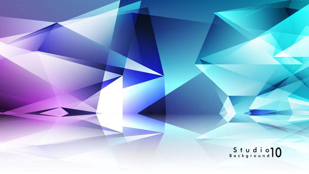 Vektor Studio Hintergrund. abstrakte Dreiecke mit bunten Verläufen und Hintergrundspiegeln. - Vektor, Bild