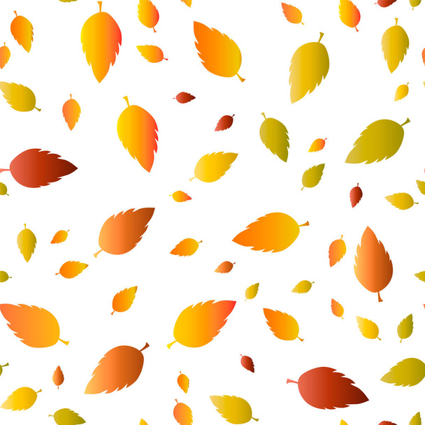 Seamless pattern with acorns and autumn oak leaves in Orange, Beige, Brown and Yellow. Perfect for wallpaper, gift paper, pattern fills, web page background, autumn greeting cards. - Vektori, kuva