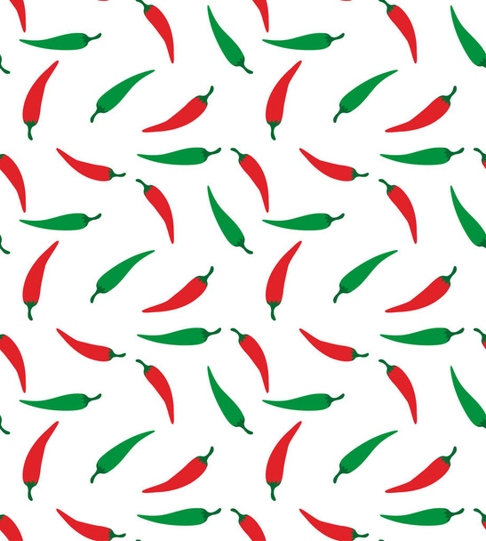 Бесшовный рисунок мексиканских овощей красный, зеленый, желтый горький перец чили на черном фоне, крышка меню для мексиканского ресторана или печать на ткани
 - Вектор,изображение
