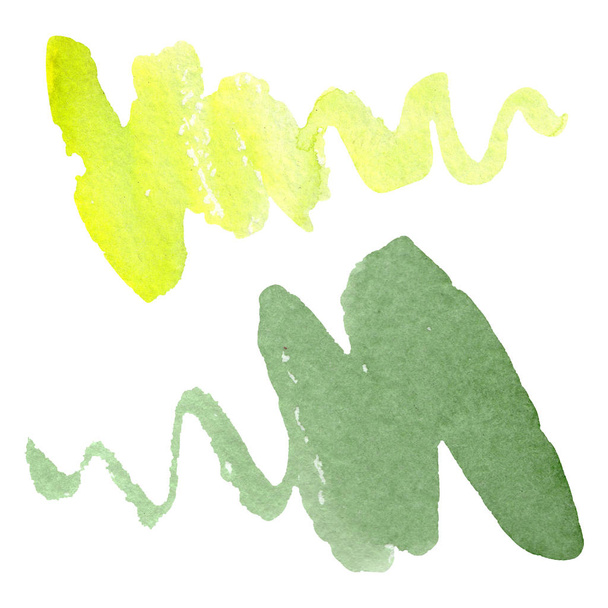 Abstract watercolor paper splash shapes. Watercolor background set. Isolated brush stain illustration element. - 写真・画像