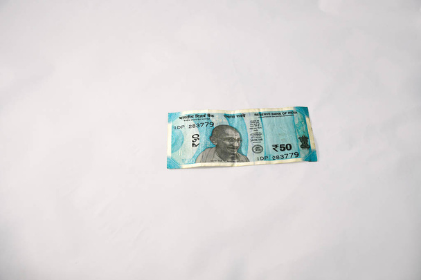 Wrinkled Modern Indian Fifty Rupee Currency Note - Photo, Image