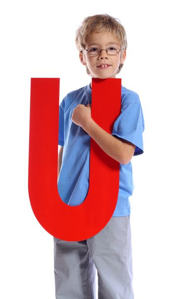 Letter "U" boy - 写真・画像