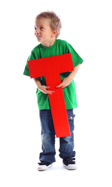 Letter "T" boy - Φωτογραφία, εικόνα