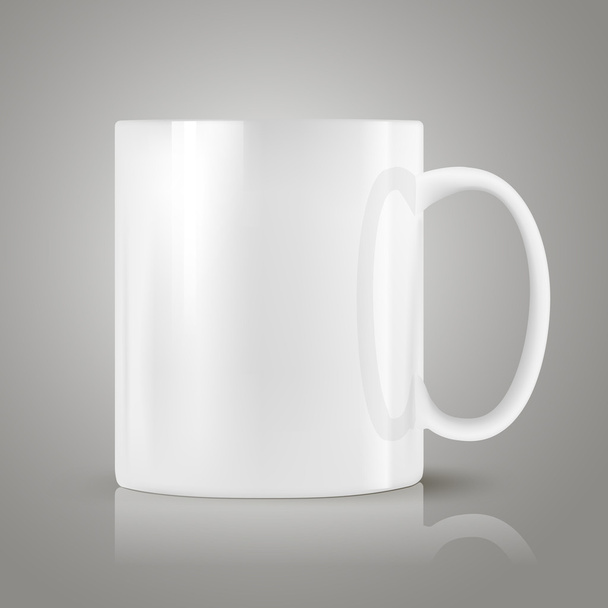 white realistic cup on gray - Vector, Image