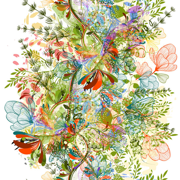 花の抽象化。シームレスな花の抽象的な背景。ベクトルイラスト - ベクター画像