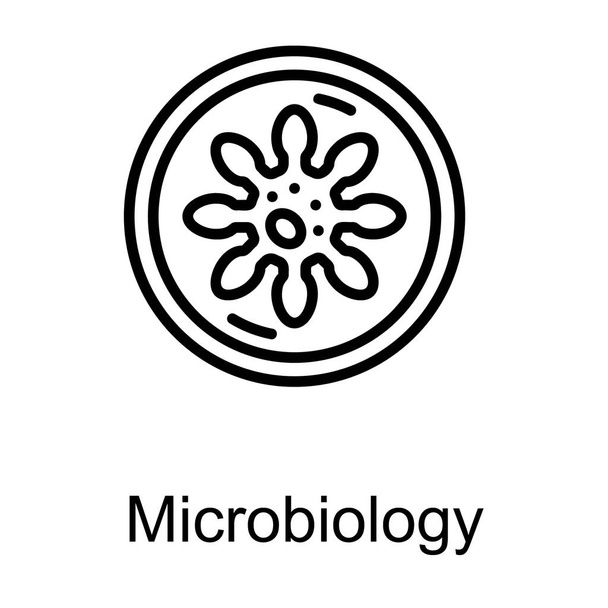 Study of microorganisms in line logo  - Vettoriali, immagini