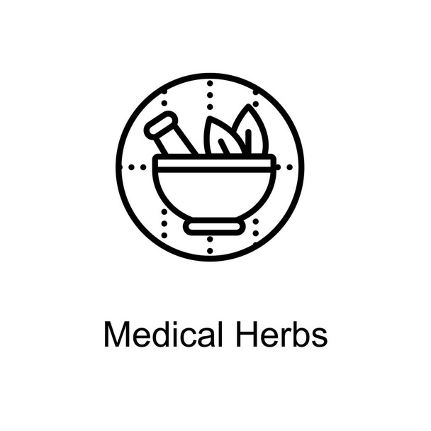 Logo of medical herb in line  design vector  - Διάνυσμα, εικόνα