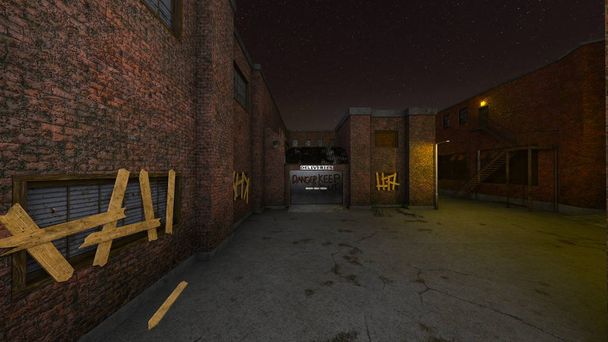 Rendering 3D CG di Alley indietro
 - Foto, immagini