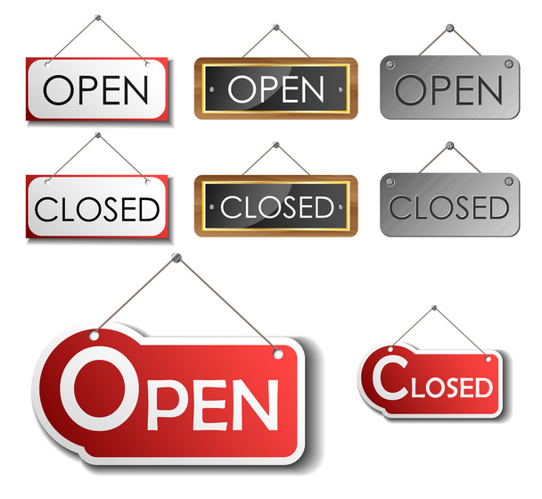 Open and closed sign set - Vector, Image
