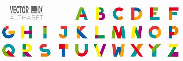 set of font and alphabet, vector of modern abstract letters in o - Wektor, obraz