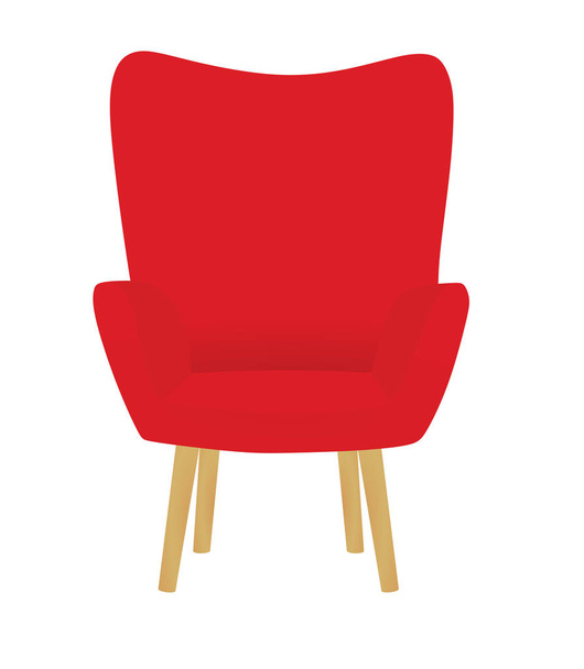 Kırmızı sandalye. vektör illüstrasyon  - Vektör, Görsel