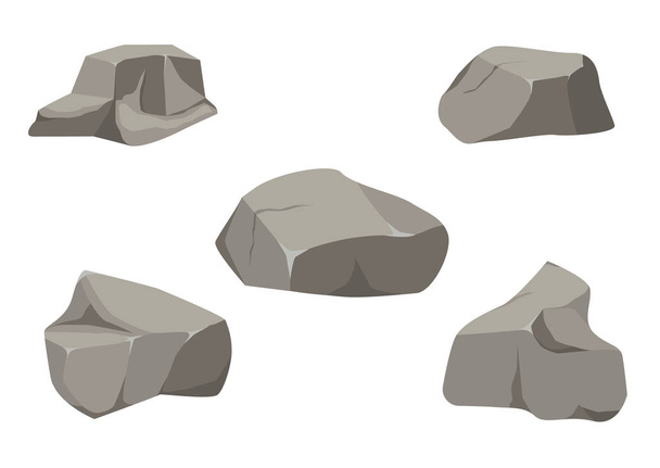 Pedra de rocha conjunto cartoon
. - Vetor, Imagem