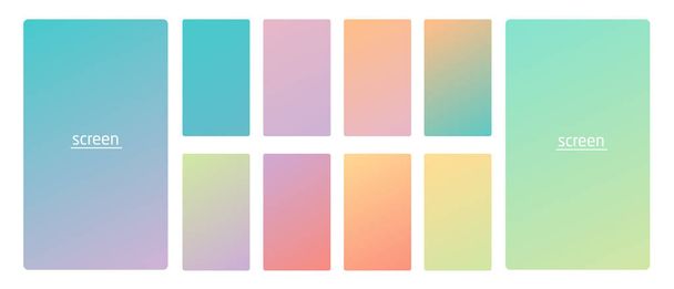 Conjunto de cores macias gradiente pastel vibrante e suave
 - Vetor, Imagem