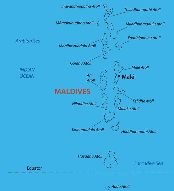 Δημοκρατία των Μαλδίβων - χάρτη διάνυσμα - Διάνυσμα, εικόνα