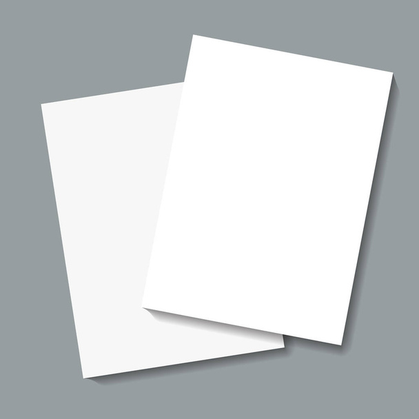 vector illustration of note sheets on grey background - Vektor, obrázek