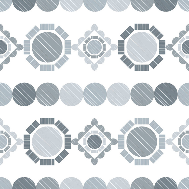 Polka dots seamless pattern. Mosaic of ethnic figures. Patterned texture. Geometric background. Can be used for wallpaper, textile, invitation card, wrapping, web page background. - Vector, Image