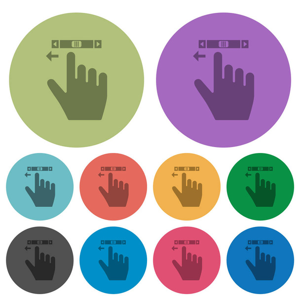 pravá ruku rolovat doleva gesto barva tmavší ploché ikony - Vektor, obrázek
