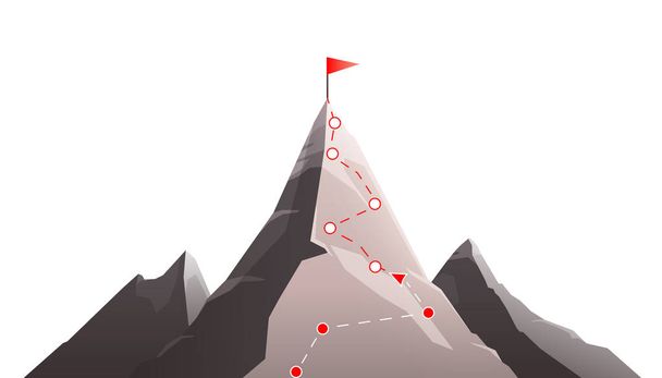 Zusammensetzung der Berggipfeltour - Vektor, Bild