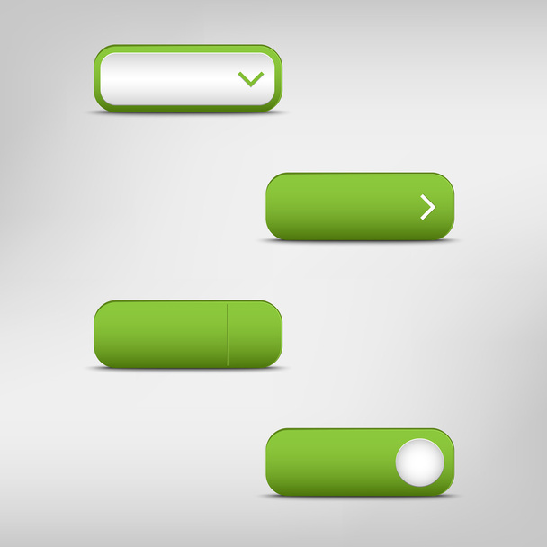 Green empty rectangular buttons - Vector, Image