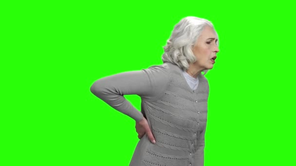 Elderly woman suffering from backache. - Footage, Video