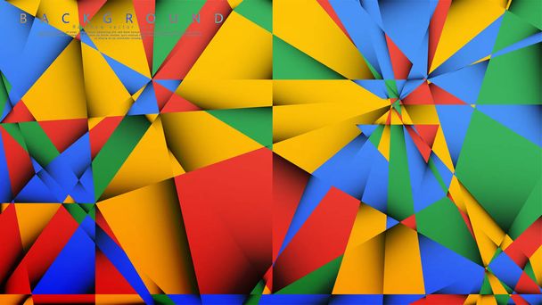 Háttér Vector a háromszög kombinációjával piros sárga és zöld. Geometriai illusztrációs stílus színátmenetes és átlátszó. - Vektor, kép