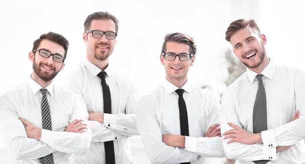 portrait of a successful business team standing near the desktop - Fotografie, Obrázek