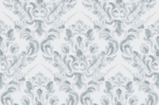 Klassieke elegante ornament patroon aquarel vector. Blauwe delicate kleur texturen - Vector, afbeelding