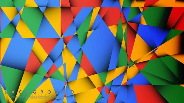 Háttér Vector a háromszög kombinációjával piros sárga és zöld. Geometriai illusztrációs stílus színátmenetes és átlátszó. - Vektor, kép