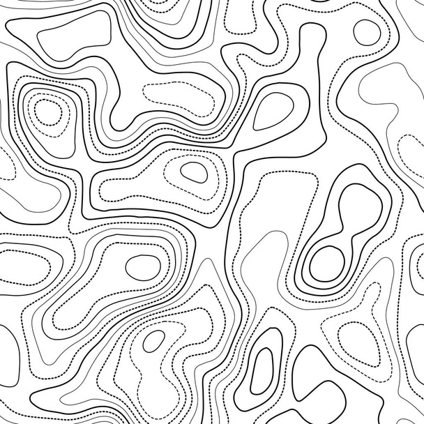 Topographic map background Actual topography map Black and white seamless design enchanting - Vector, Image