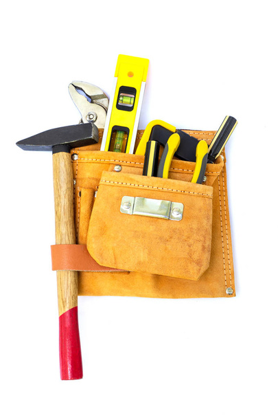 Professional tools for the master builder on a isolated white background. - Photo, Image
