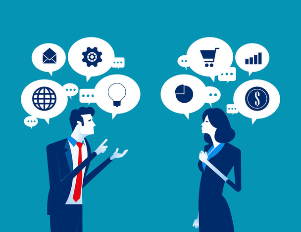 Business person talk. Concept business vector illustration, Meet - Vector, Image