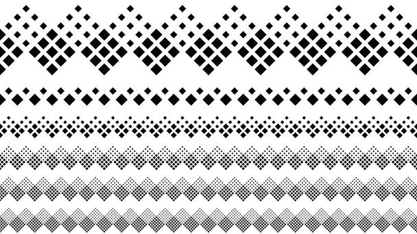 Abstract repeating diagonal square pattern separator line set - Vector, Image