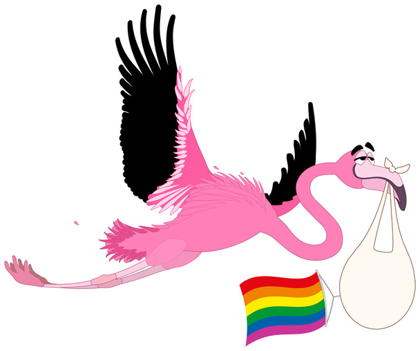 Фламинго с пучком
 - Вектор,изображение