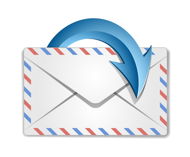Envolvente de correo y flecha circular azul
 - Vector, Imagen