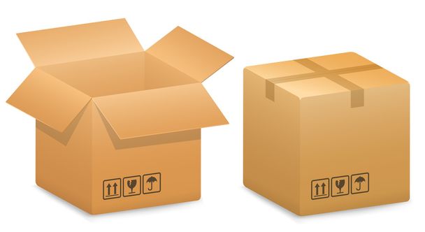 Vector illustration of cardboard boxes - Vector, Image