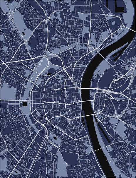 Kölnin kaupungin kartta, Saksa
 - Vektori, kuva