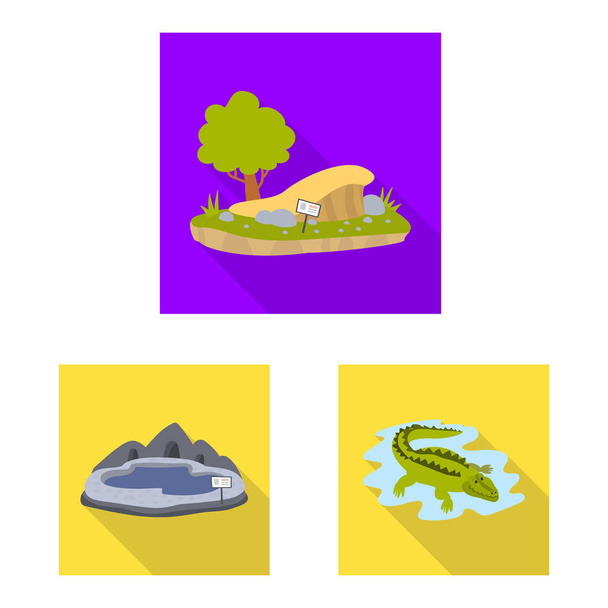 Vector illustration of safari and animal icon. Set of safari and fun vector icon for stock. - Vector, afbeelding
