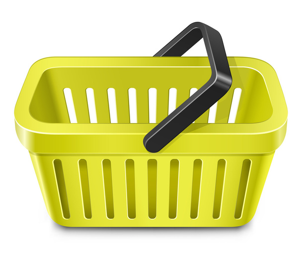 Yellow shopping basket - Vector, afbeelding