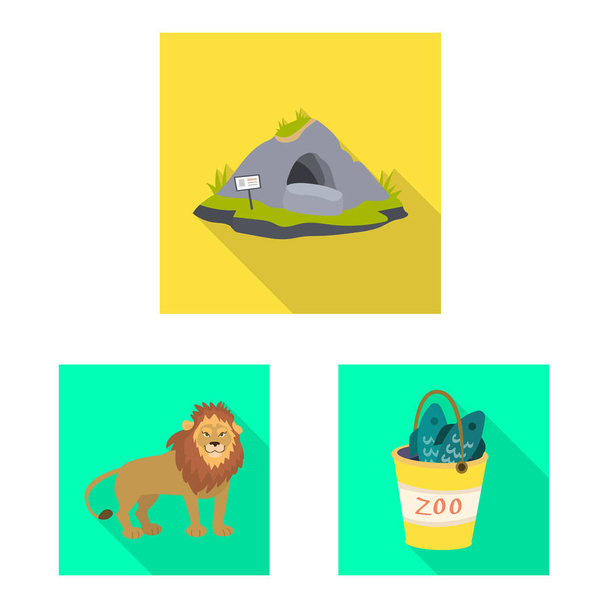 Isolated object of safari and animal sign. Set of safari and fun vector icon for stock. - Vektor, Bild