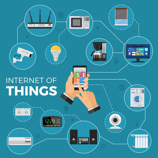 Smart House and internet of things - Vector, Image