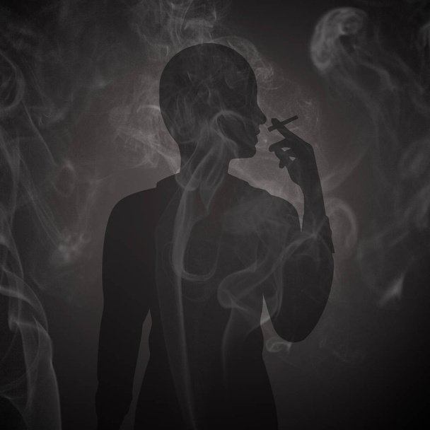 illustration of smoking seriously damages your health - Foto, afbeelding