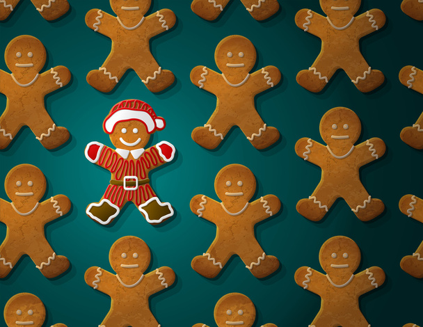 Gingerbread man is decorated in christmas suit - Vector, Image