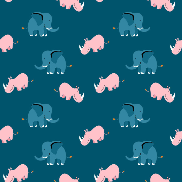 Seamless pattern with cute animals - Vektor, Bild