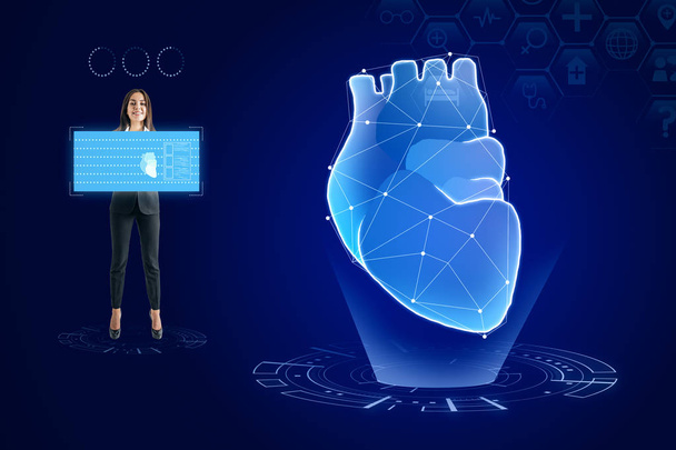 Creative blue heart interface texture - Photo, Image