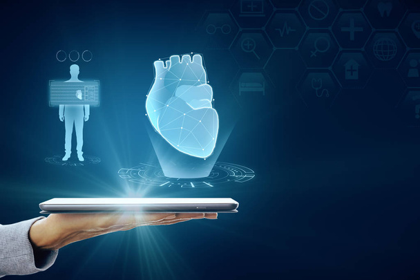 Kék kardiológia és a jövőbeli textúra - Fotó, kép