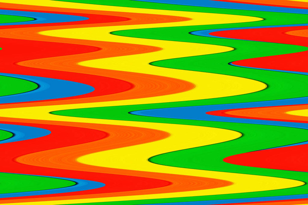 Φωτεινό ουράνιο τόξο απεικόνιση της βιολετί, πράσινο, κυανό, πορτοκαλί, κίτρινο, μπλε και κόκκινα χρώματα και μοντέρνες αποχρώσεις του αφηρημένου μοτίβου - Φωτογραφία, εικόνα