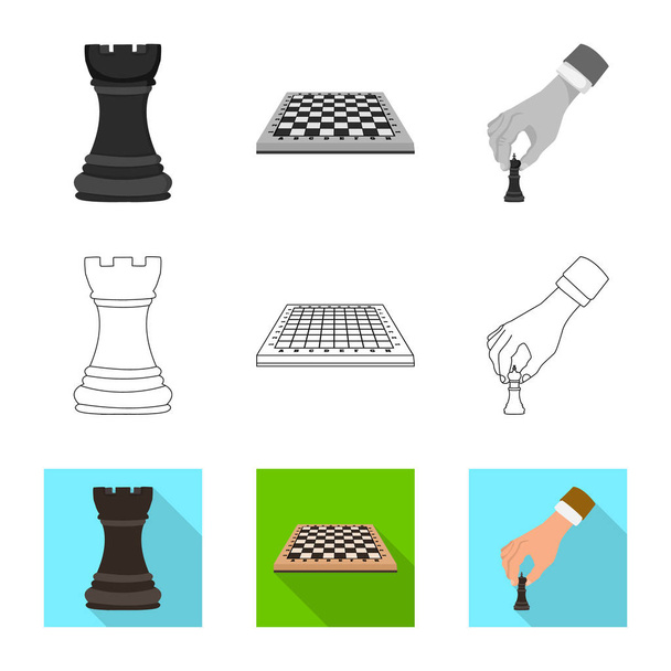 Vector illustration of checkmate and thin symbol. Set of checkmate and target vector icon for stock. - Vector, Image